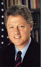 Color photo of President Clinton