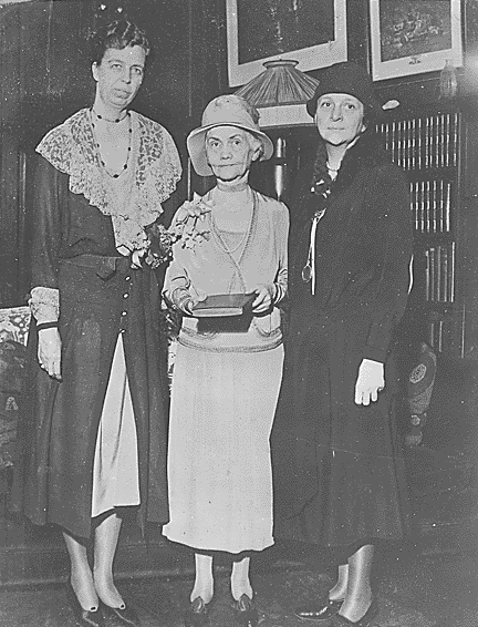 photo of Frances Perkins with Eleanor Roosevelt and Mrs. Pennypacker