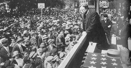 Teddy Roosevelt campagining in 1912
