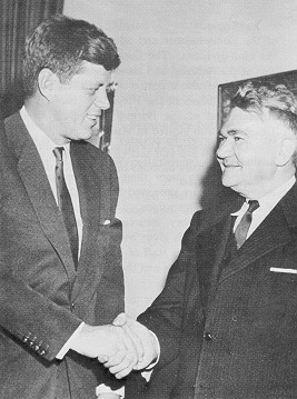 picture of Kennedy shaking hands with man