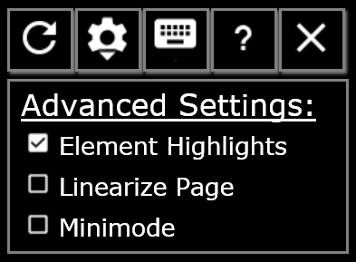 Advanced Settings Menu