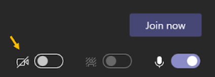 screenshot of MS Teams with camera option off