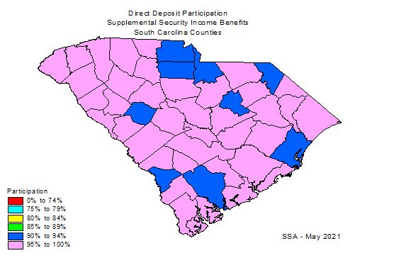 State map showing percentage of participation by counties