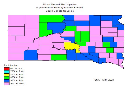 State map showing percentage of participation by counties