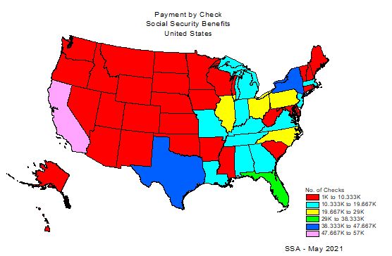 Social Security Administration | Direct Deposit | State by state data on  how Social Security benefits are paid