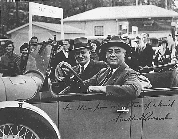 FDR and Morgenthau in car