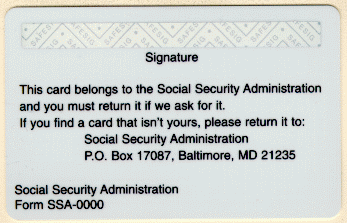 template social blank security card History Social Security